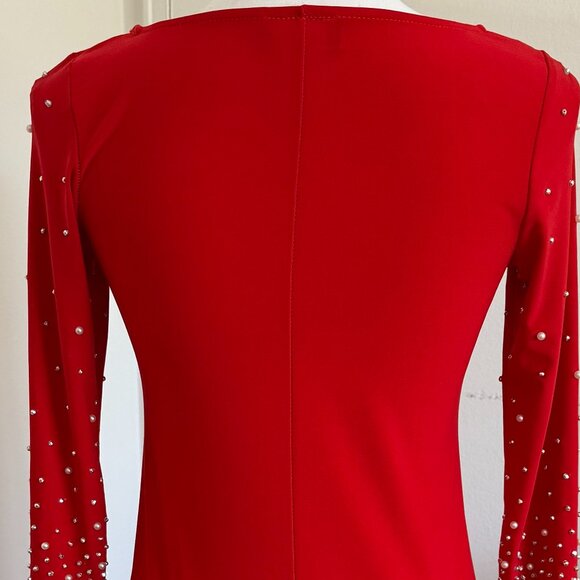 Christmas Dress with Pearls Long Sleaves - Picture 2 of 4